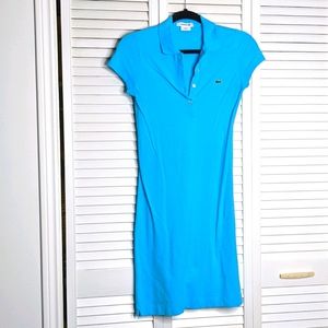 LACOSTE Stretch Cotton Polo Turquoise Dress